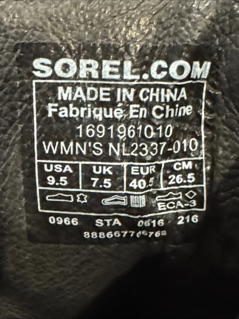 Authentic Sorel signature designer waterproof black leather boots sz 9.5